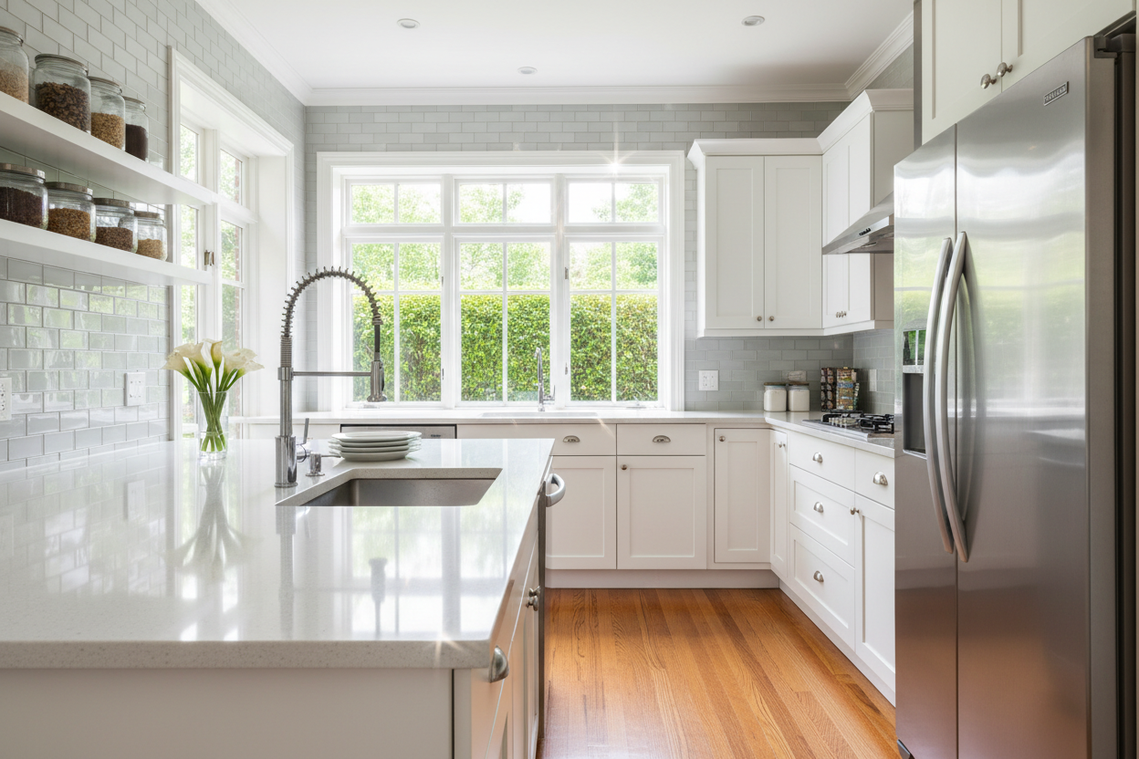 clean and sparkly kitchen